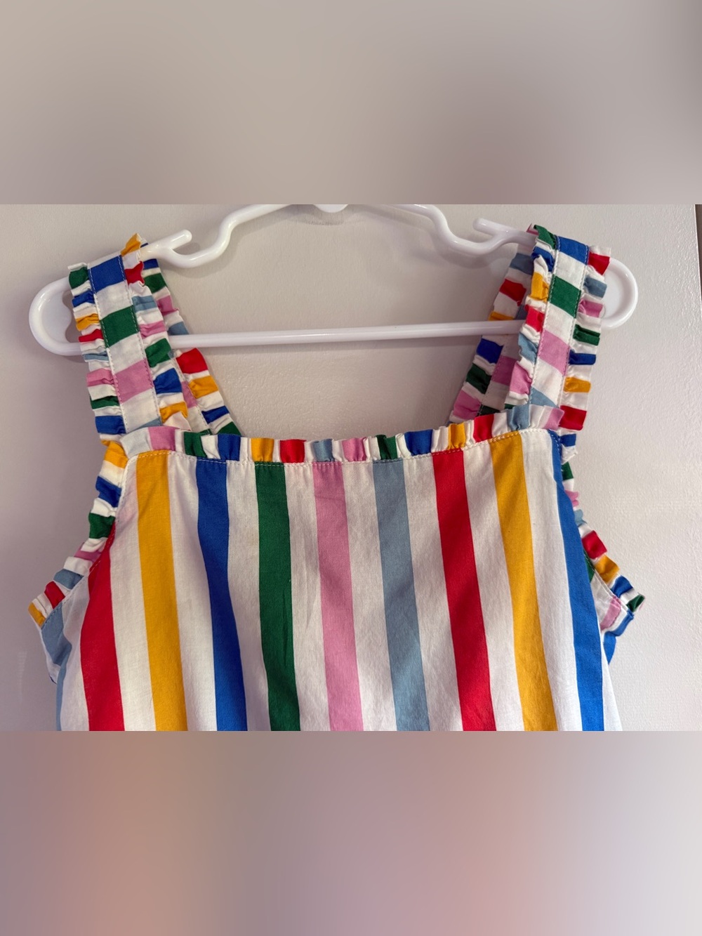 Mini Boden Luna Frill Strap Woven Striped Sun Dress, 7/8, MSRP $65 - Picture 8 of 12